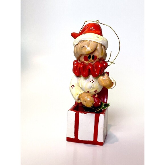 6 Vintage Wood Christmas Ornaments Painted Circus Horse Bear Nutcrackers Clown - Picture 12 of 14